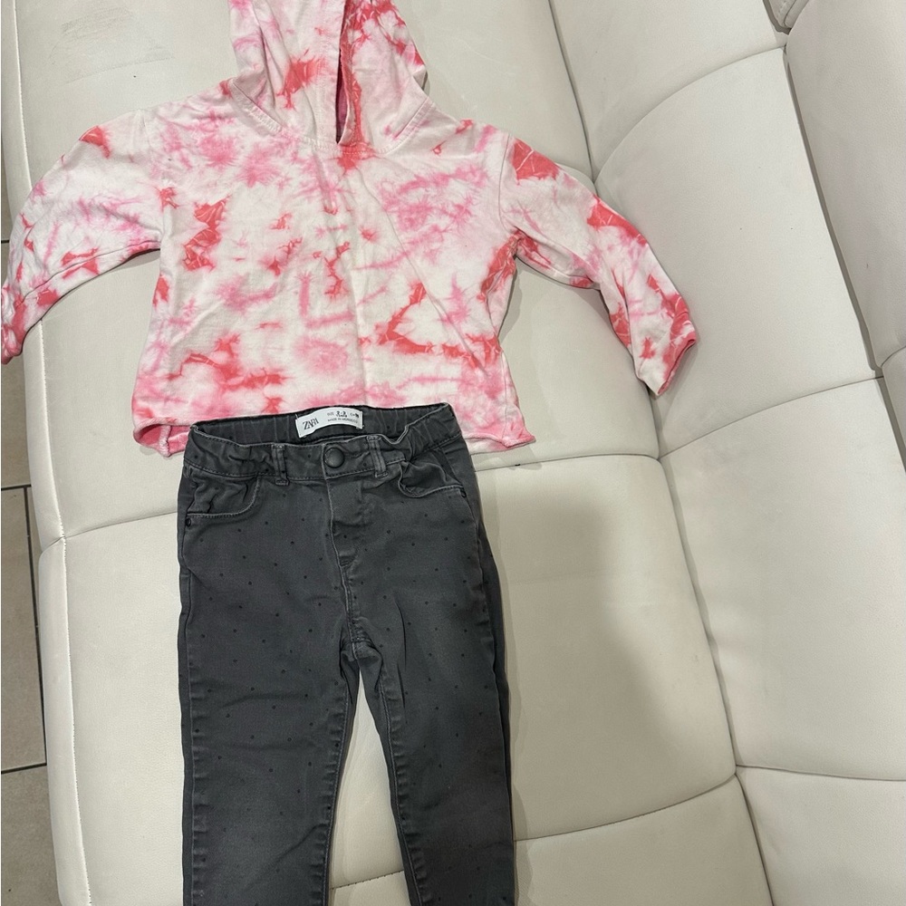 Tie-Dye Hoodie and Black Jeans Set